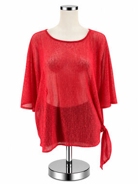 EasyWear by Chico's Women's Coral Side-Tie Tunic Top - Size XL (3)